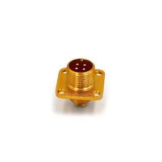 Threaded PC4ZJ 4 Pin Male Flange Socket Solder Cups