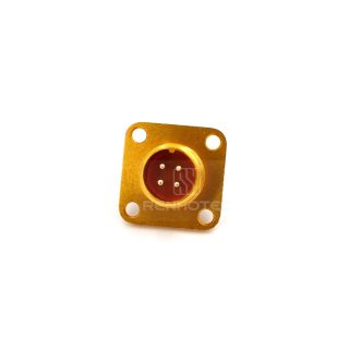 Alternative view of Threaded PC4ZJ 4 Pin Male Flange Socket Solder Cups