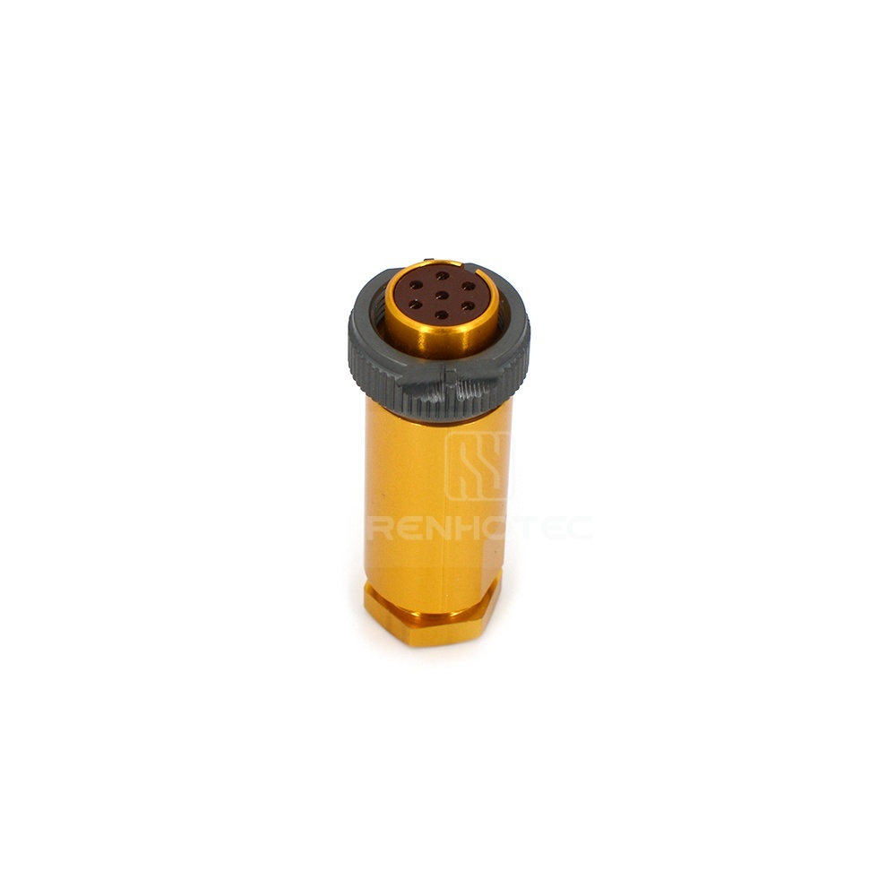 Threaded PC7TK 7 Pin Female Straight Plug Solder Cups - Image 4