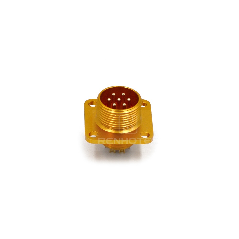 Threaded PC7ZJ 7 Pin Male Flange Socket Solder Cups