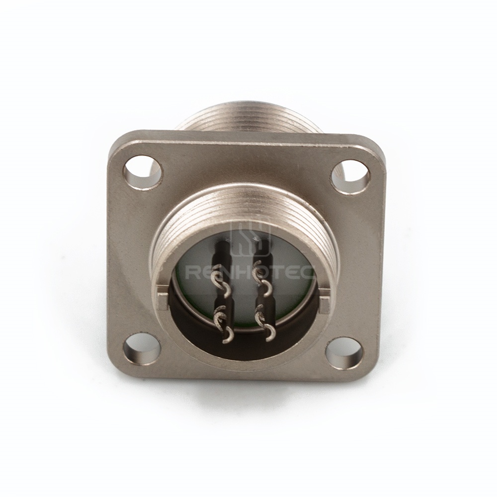 2РМГ22Б4Ш3Е2Б 2PM Russian Connector Shell Size 22 4 Pin Flange Male Socket, Sealed Type, Non-threaded Back End