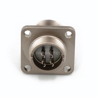 Alternative view of 2РМГД18Б4Ш5Е2 2PM Russian Connector Shell Size 18 4 Pin Flange Male Socket, Sealed Type, Threaded Back End