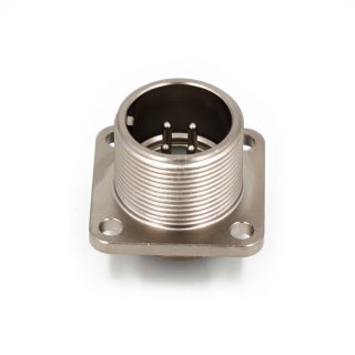 2РМГД18БПЭ4Ш5Е2 2PM Russian Connector Shell Size 18 4 Pin Flange Male Socket, Sealed Type, With Shielded Straight Back Shell