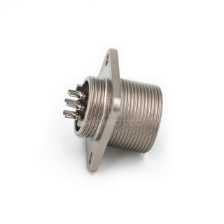 Alternative view of 2РМГ18Б7Ш1Е2 2PM Russian Connector Shell Size 18 7 Pin Flange Male Socket, Sealed Type, Threaded Back End