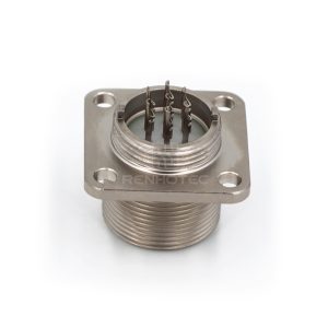 2РМГ18Б7Ш1Е2 2PM Russian Connector Shell Size 18 7 Pin Flange Male Socket, Sealed Type, Threaded Back End