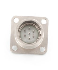 2PM series, size 18, 7-pin flange male connector with shielded straight back shell, sealed type, nickel-plated pins