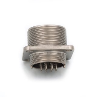 Alternative view of 2РМГ22БПЭ10Ш1Е2 2PM Russian Connector Shell Size 22 10 Pin Flange Male Socket, Sealed Type, With Shielded Straight Back Shell