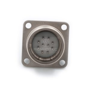 2РМГ22БПЭ10Ш1Е2 2PM Russian Connector Shell Size 22 10 Pin Flange Male Socket, Sealed Type, With Shielded Straight Back Shell