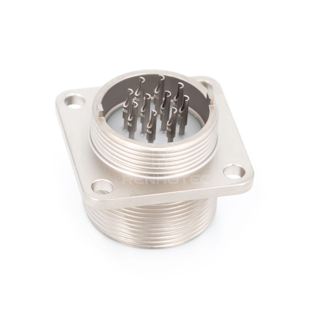 2РМГД24Б10Ш5Е2 2PM Russian Connector Shell Size 24 10 Pin Flange Male Socket, Sealed Type, Threaded Back End