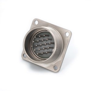 2РМГ24БПЭ19Ш1Е2 2PM Russian Connector Shell Size 24 19 Pin Flange Male Socket, Sealed Type, With Shielded Straight Back Shell