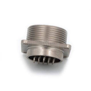 2РМГД27Б19Ш5Е2 2PM Russian Connector Shell Size 27 19 Pin Flange Male Socket, Sealed Type, Threaded Back End