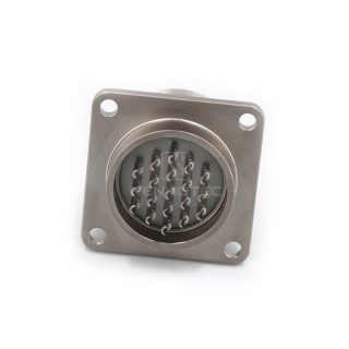 Alternative view of 2РМГД27Б19Ш5Е2 2PM Russian Connector Shell Size 27 19 Pin Flange Male Socket, Sealed Type, Threaded Back End