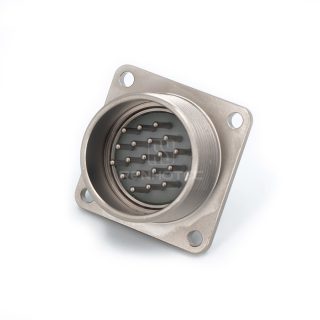 Alternative view of 2РМГД27БПЭ19Ш5Е2 2PM Russian Connector Shell Size 27 19 Pin Flange Male Socket, Sealed Type, With Shielded Straight Back Shell