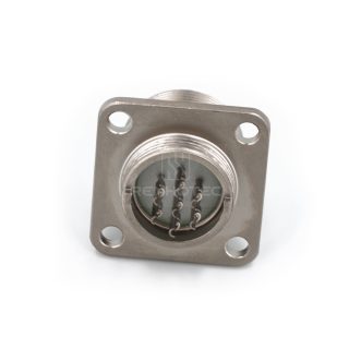 Alternative view of 2РМГД27Б7Ш5Е2 2PM Russian Connector Shell Size 27 7 Pin Flange Male Socket, Sealed Type, Threaded Back End