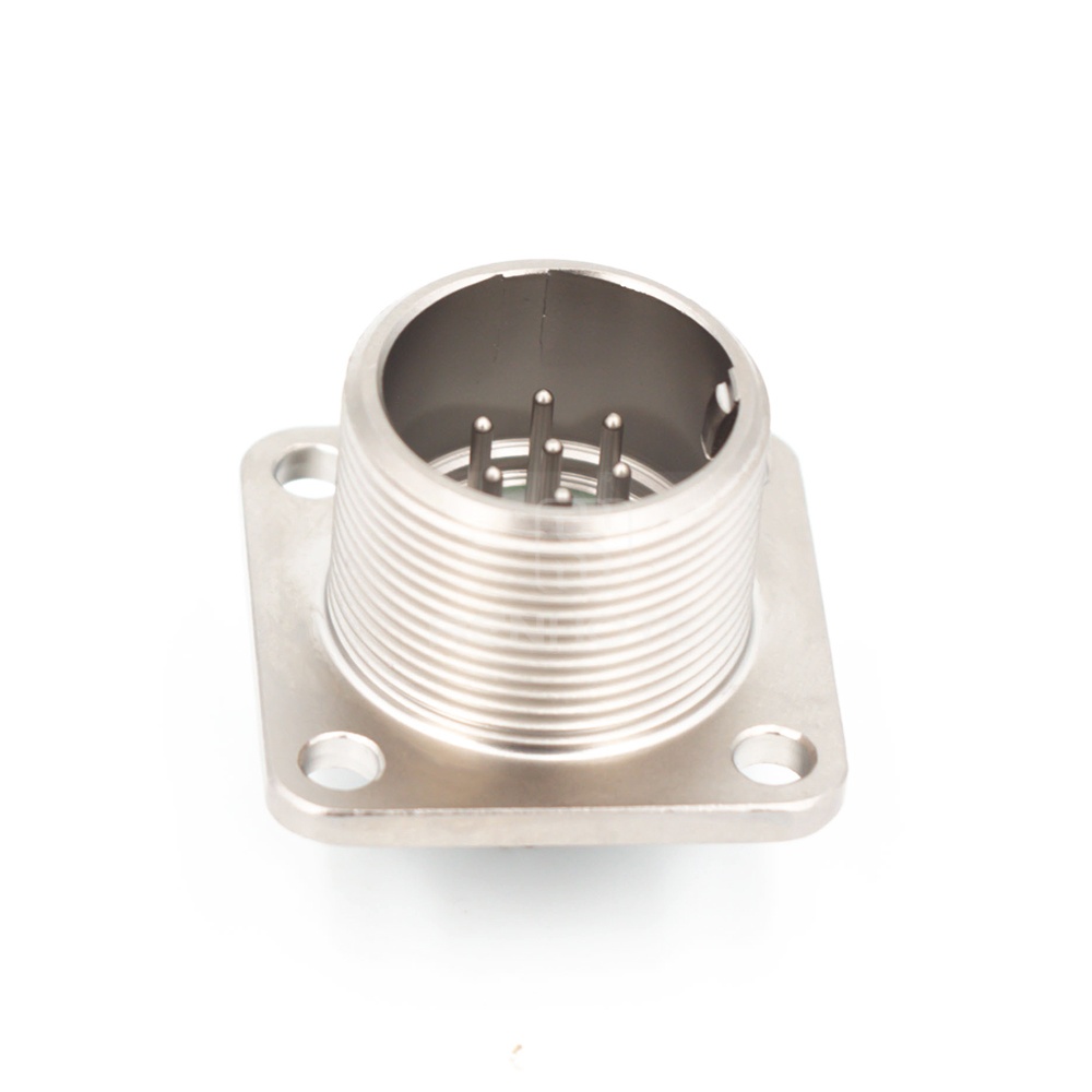 2РМГД27БПН7Ш5Е2 2PM Russian Connector Shell Size 27 7 Pin Flange Male Socket, Sealed Type, With non-shielded Straight Back Shell