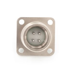 2PM series, size 22, 4-pin flange male connector, sealed type, nickel-plated pins, non-threaded back end