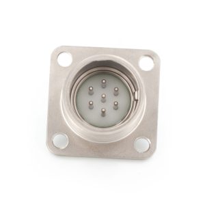 2PM series, size 30, 32-pin flange male connector, sealed type, nickel-plated pins, non-threaded back end