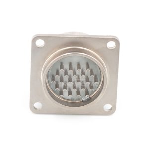 2PM series, size 27, 24-pin flange male connector, sealed type, nickel-plated pins, non-threaded back end