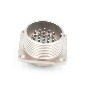 2PM series, size 24, 19-pin flange male connector, sealed type, nickel-plated pins, non-threaded back end