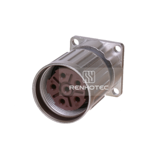 M23/923  Female Power Connector 4 Hole Flange Mount Receptacle Crimp Contacts