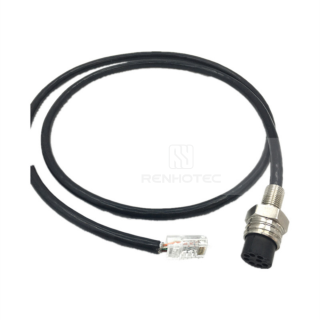 Micro Circular Ethernet Underwater Connector MCBH8FSS-E 8Pin Female Bulkhead Receptacle