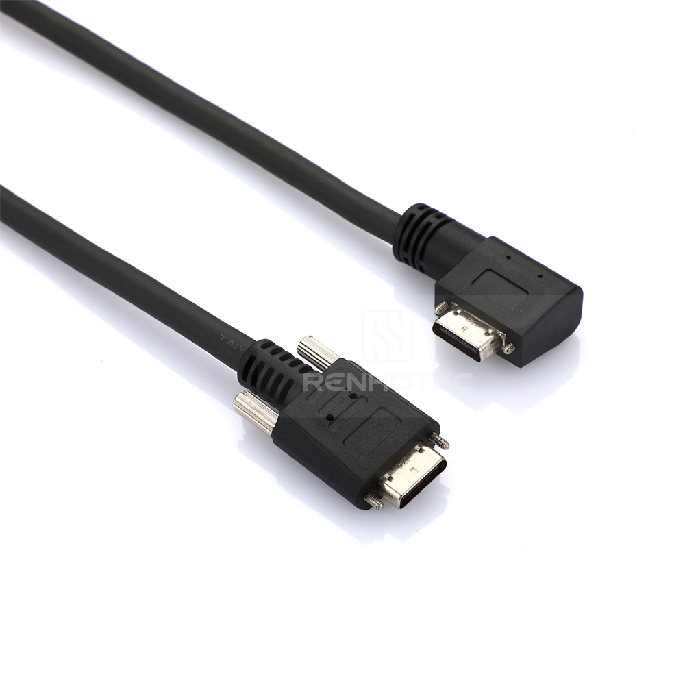 SDR Plug to SDR Right Angle Plug Camera Link Cable Assemblies with Screw Lock for Industrial Machine Vision - Image 4