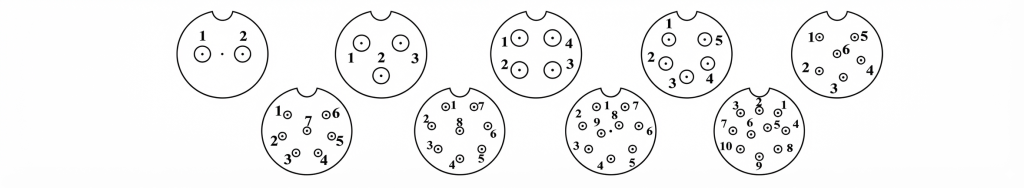 GX12 2-10 pins