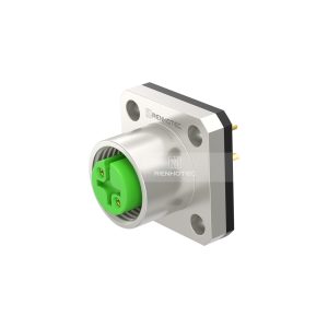 M12 Panel Mount Connectors Female Four-Flange Receptacle, Zinc Alloy, Solder Cup
