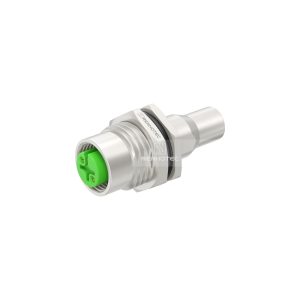 M12 Female Front-Fastened M16 Panel Mount Receptacle, Zinc Alloy, Solder Cup with Shield Tube