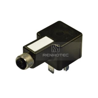 Type A Solenoid Valve Connector With Male Contacts, 2+2PE, No Protection Circuit，With M12 Female Connector