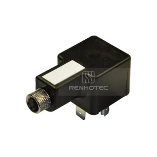 Type A Solenoid Valve Connector With Male Contacts, 2+2PE, No Protection Circuit，With M8 Female Connector