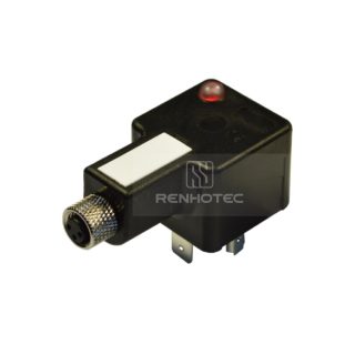 Type A Solenoid Valve Connector With Male Contacts, 2+PE, With Bipolar Led，With M8 Female Connector