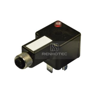 Type A Solenoid Valve Connector With Male Contacts, 2+PE, With Bipolar Led + Varistor，With M12 Female Connector