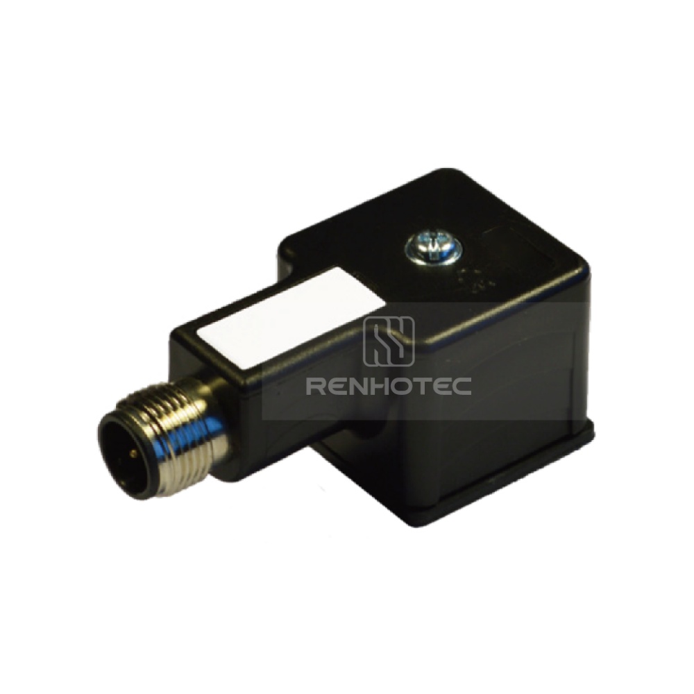 Type A Solenoid Valve Connector, 2+2PE, No Protection Circuit,With M12 Male Connector