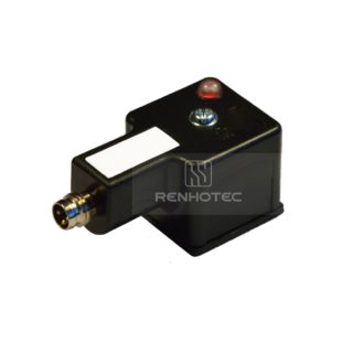 Type A Solenoid Valve Connector With Male Contacts, 2+PE, With Bipolar Led + Varistor，With M8 Female Connector