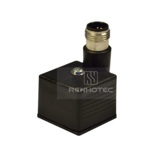 Type A Solenoid Valve Connector, 2+2PE, No Protection Circuit，With M12 Male Connector