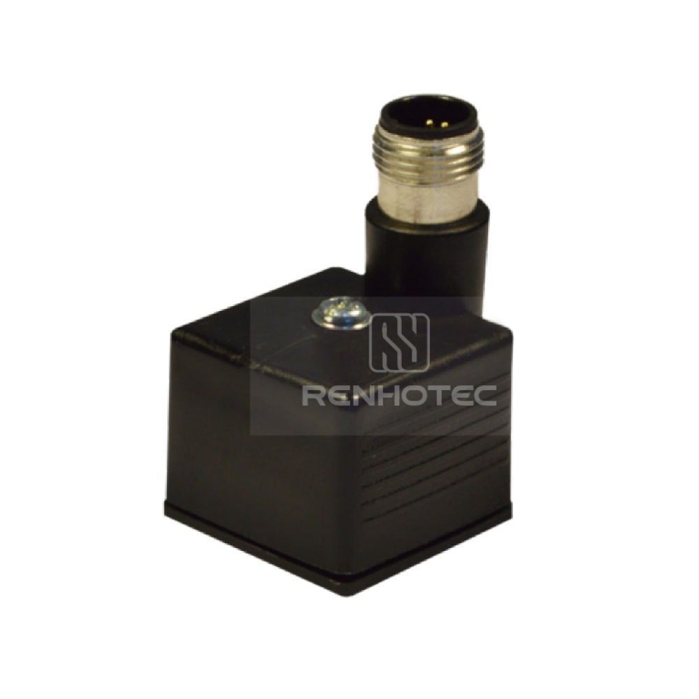 Type A Solenoid Valve Connector, 2+2PE, No Protection Circuit,With M12 Male Connector