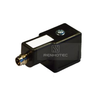 Type B Industrial Solenoid Valve Connector, 2+2PE, No Protection Circuit，With M8 Male Connector