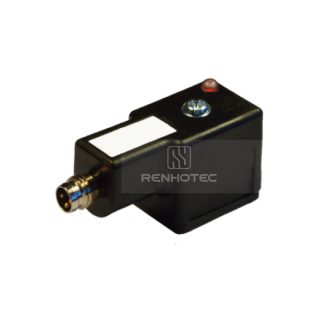 Type B Industrial Solenoid Valve Connector, 2+2PE, With Bipolar Led + Varistor，With M8 Male Connector
