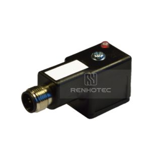 Type B EN175301-803 Solenoid Valve Connector, 2+PE, With Bipolar Led + Varistor，With M12 Male Connector