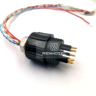 Alternative view of 7000m Subsea Hybrid Gigabit Ethernet Circular Underwater Connector MCBH10MSS-E Ethernet 10Pin Male Receptacle with 8 Ethernet + 2 Power Contacts