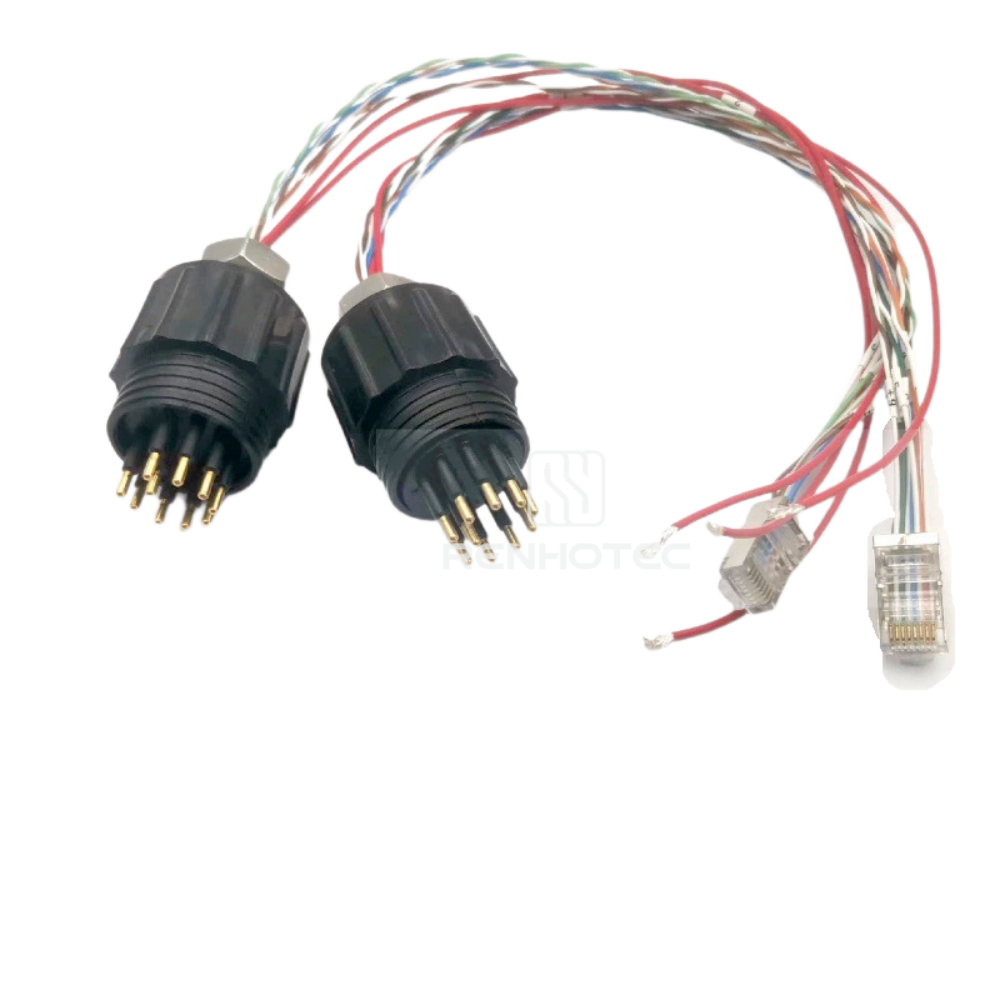 7000m Subsea Hybrid Gigabit Ethernet Circular Underwater Connector MCBH10MSS-E Ethernet 10Pin Male Receptacle with 8 Ethernet + 2 Power Contacts