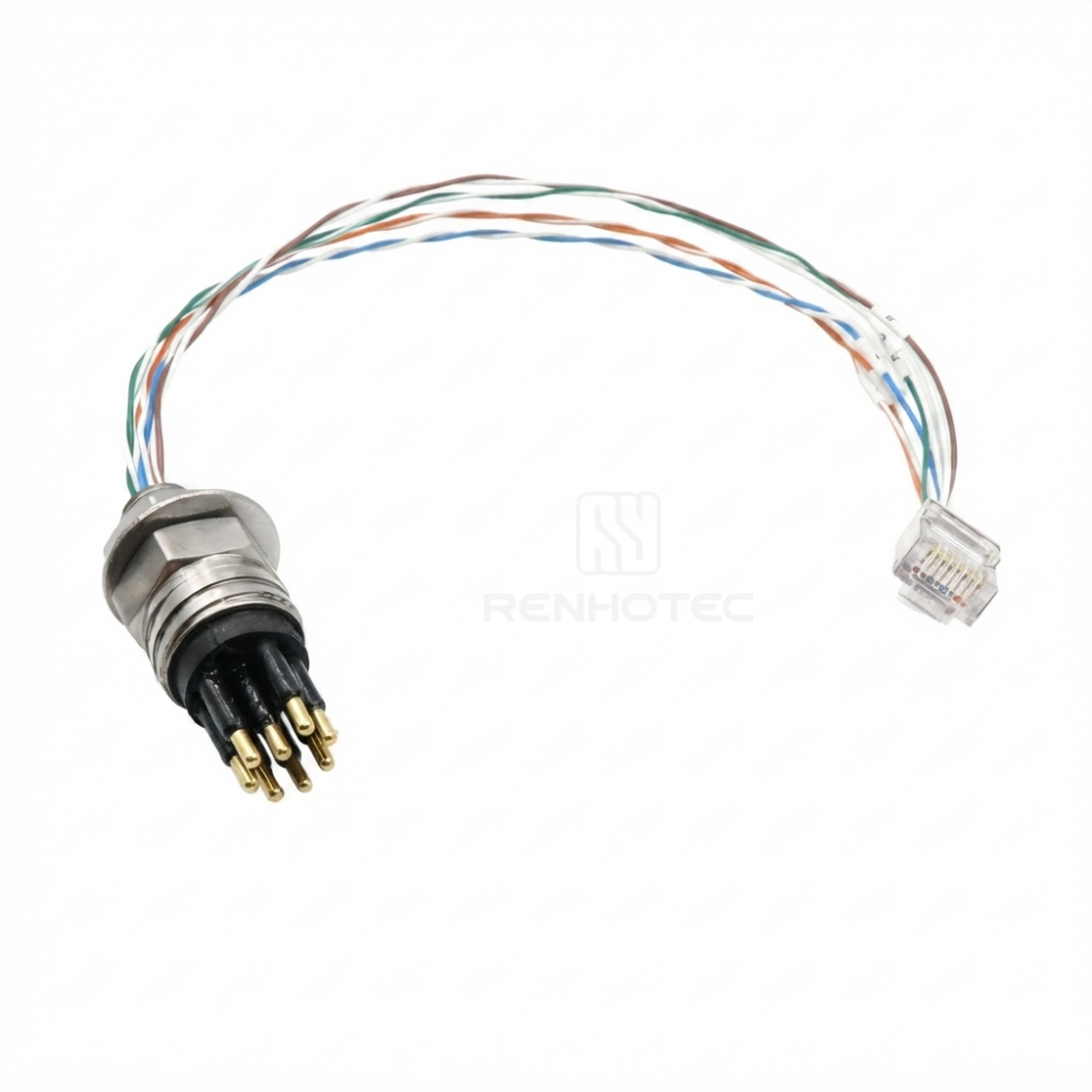 7000m Subsea Gigabit Ethernet Circular Underwater Connector MCBH8MSS-E 8 Pin Male Bulkhead Receptacle