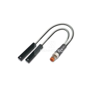 3-Wire Type Normally Open NPN Magnetic Proximity Sensor, LED Indicator Plastic Housing PUR Cable, with M12 4P Male Connector