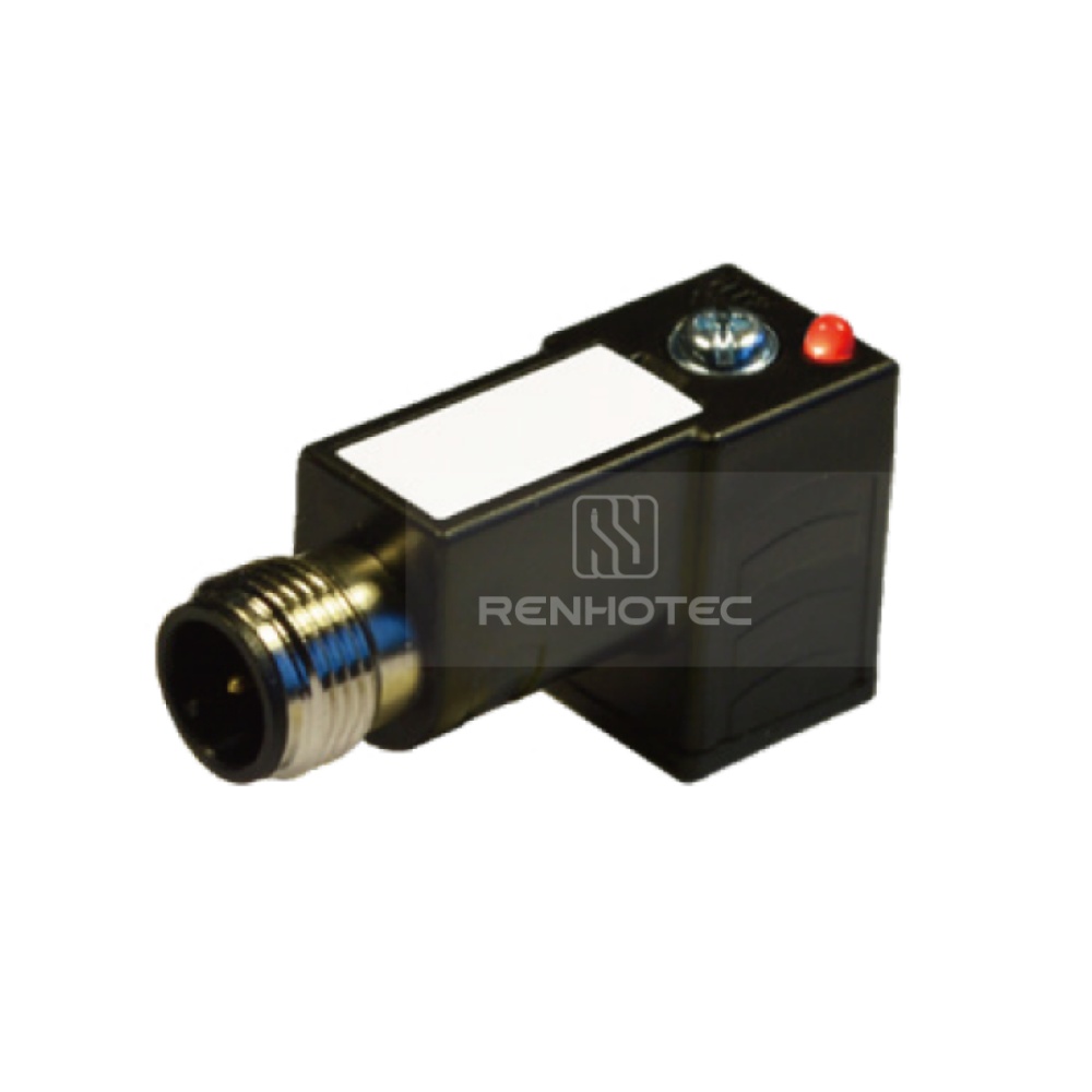 Type C EN175301-803 Solenoid Valve Connector, 2+2PE, With Led + Diode,With M12 Male Connector