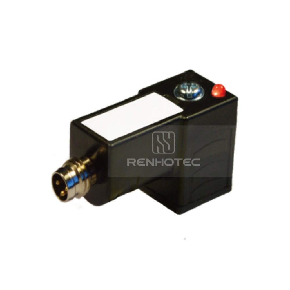 Type C EN175301-803 Solenoid Valve Connector, 2+2PE, With Bipolar Led + Varistor,With M8 Male Connector