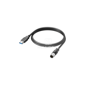 M12 Male to USB2.0 Overmolded Cable Shielded Straight PVC/PUR