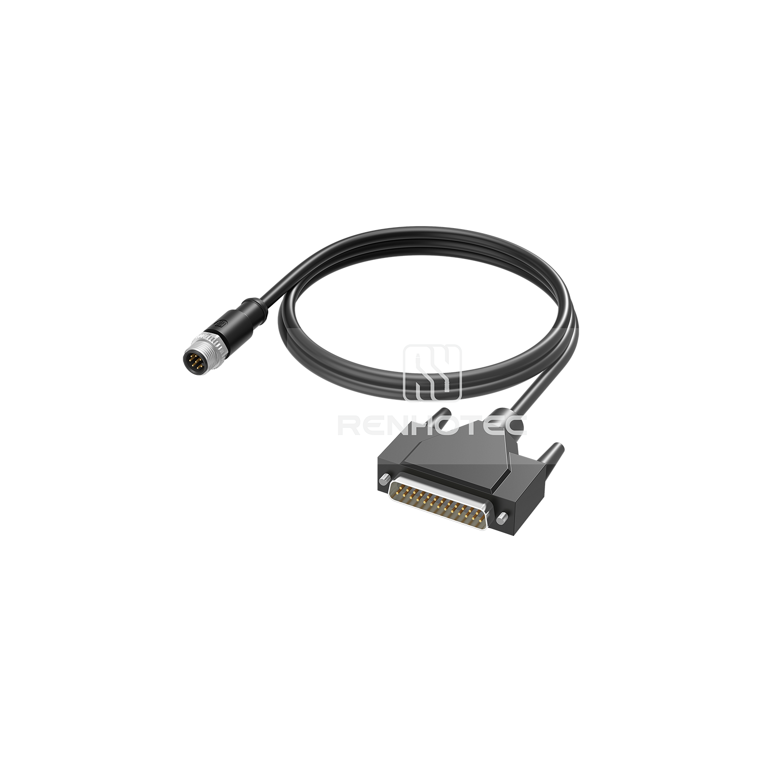 M12 Male to Dsub25 Molded Cable