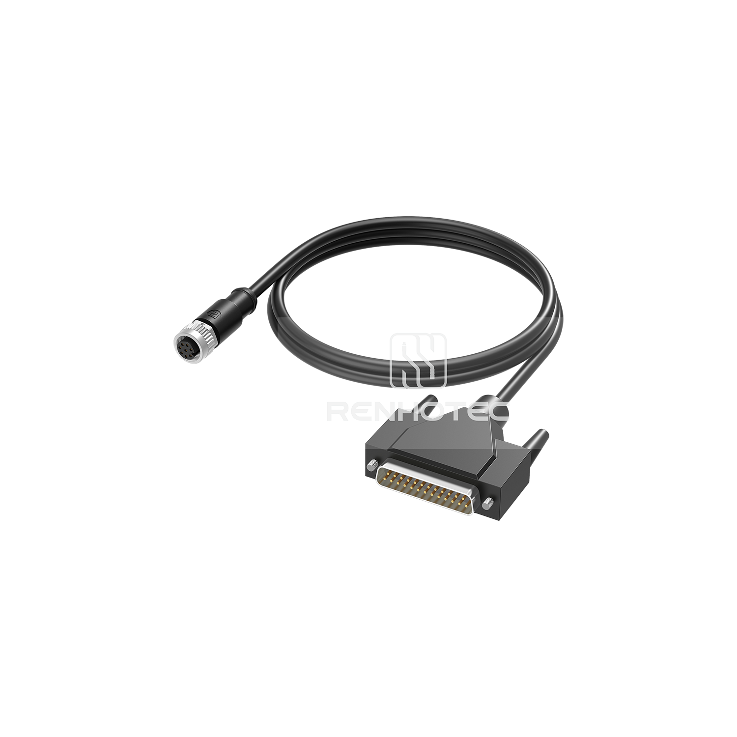 M12 Female to Dsub25 Molded Cable