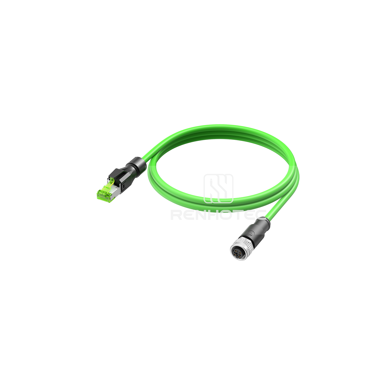 M12 Female to RJ45 Male Double-ended Cable Straight PVC/PUR